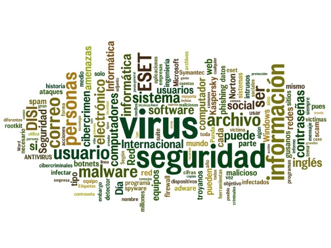 seguridad informatica nube de tags, virus, malware, firewall, etc